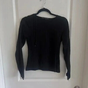 Ralph Lauren Black Label Woven Shoulder Down Sleeve Long Sleeve Blouse